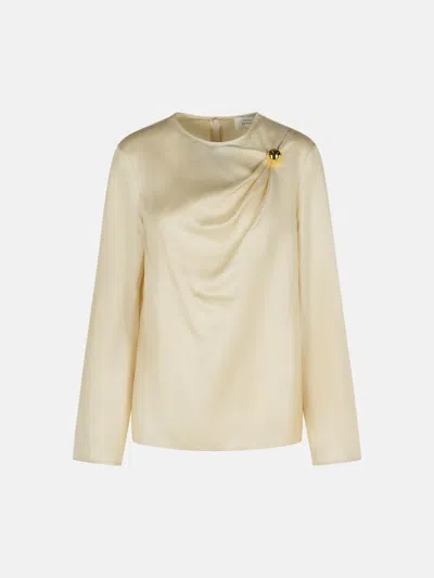 Loulou Studio 'azae' Draped Blouse In Ivory Silk