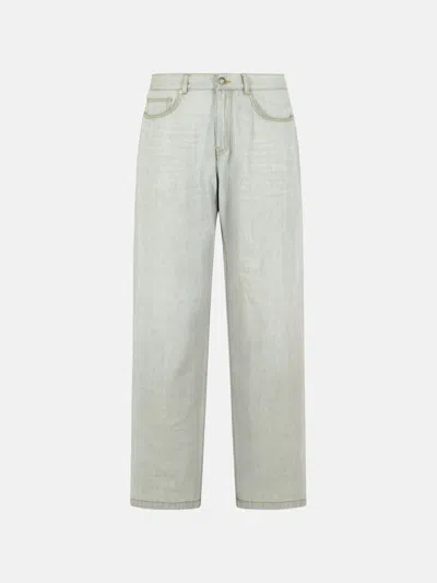 Palm Angels 'curved' Light Grey Cotton Jeans