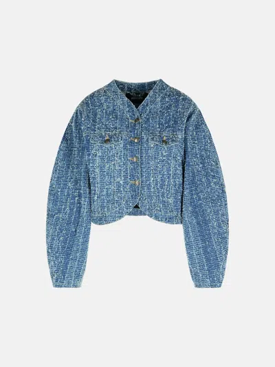 Rotate Birger Christensen Blue Cotton Short Jacket