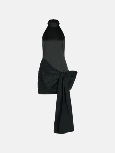 Rotate Birger Christensen Dress With Bow In Black Polyester