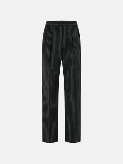 Max Mara 'sesamo Carrot' Black Virgin Wool Tela Pants