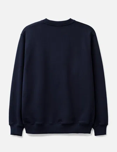 Drôle De Monsieur Embroidered Long-sleeve Sweatshirt In Blue