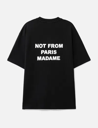 Drôle De Monsieur Black Crewneck T-shirt With Slogan Print On The Front And Back