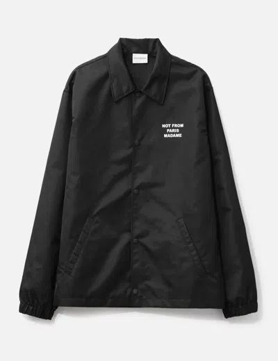 Drôle De Monsieur Black Jacket With Logo In Black