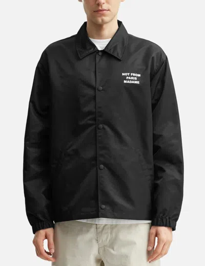 Drôle De Monsieur Black Jacket With Logo In Black