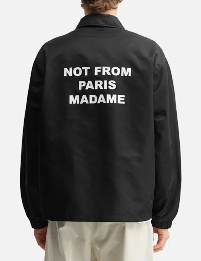 Drôle De Monsieur Black Jacket With Logo In Black