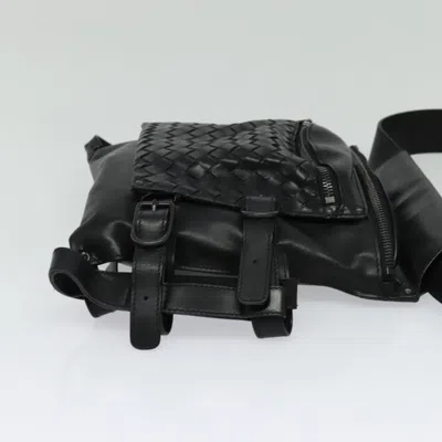Pre-owned Bottega Veneta Intrecciato Black Leather Shoulder Bag ()