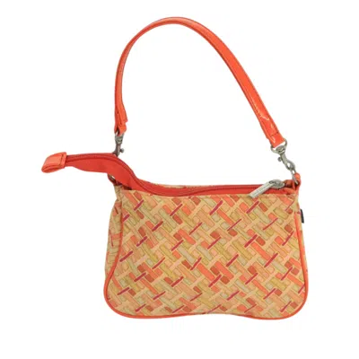 Pre-owned Burberry Blue Label Orange Canvas Clutch Bag ()