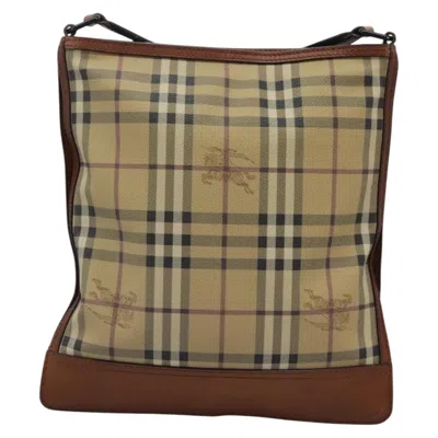 Pre-owned Burberry Haymarket Beige Canvas Shoulder Bag ()