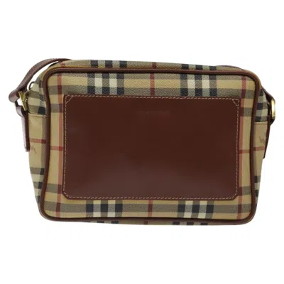 Pre-owned Burberry Haymarket Beige Canvas Shoulder Bag ()