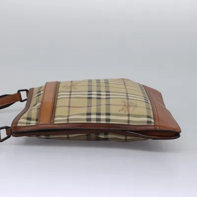 Pre-owned Burberry Haymarket Beige Canvas Shoulder Bag ()