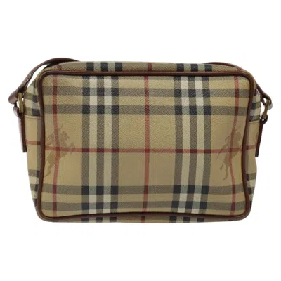 Pre-owned Burberry Haymarket Beige Canvas Shoulder Bag ()