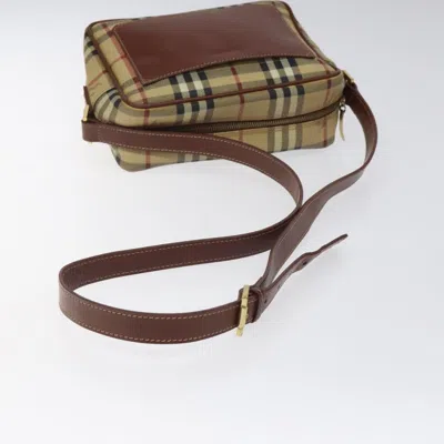 Pre-owned Burberry Haymarket Beige Canvas Shoulder Bag ()