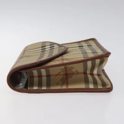 Pre-owned Burberry Nova Check Beige Canvas Clutch Bag ()