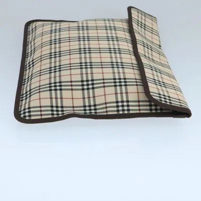 Pre-owned Burberry Nova Check Beige Canvas Clutch Bag ()