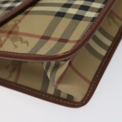 Pre-owned Burberry Nova Check Beige Canvas Clutch Bag ()