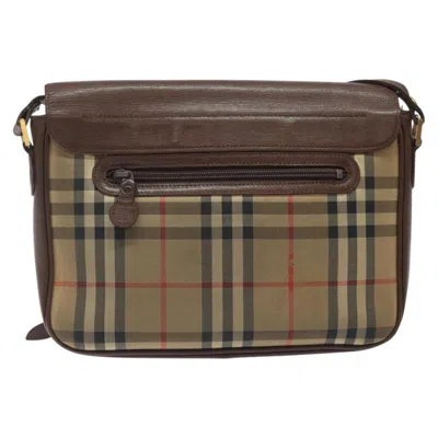 Pre-owned Burberry Nova Check Beige Canvas Shoulder Bag ()