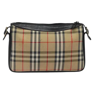 Pre-owned Burberry Nova Check Beige Canvas Shoulder Bag ()