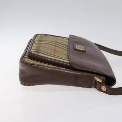 Pre-owned Burberry Nova Check Beige Canvas Shoulder Bag ()