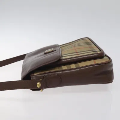 Pre-owned Burberry Nova Check Beige Canvas Shoulder Bag ()