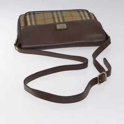 Pre-owned Burberry Nova Check Beige Canvas Shoulder Bag ()