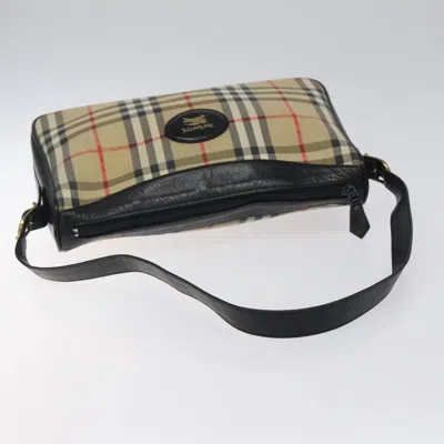 Pre-owned Burberry Nova Check Beige Canvas Shoulder Bag ()