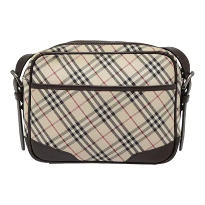 Pre-owned Burberry Nova Check Beige Canvas Shoulder Bag ()