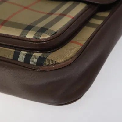 Pre-owned Burberry Nova Check Beige Canvas Shoulder Bag ()