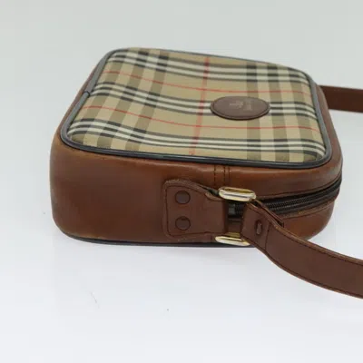 Pre-owned Burberry Nova Check Beige Canvas Shoulder Bag ()