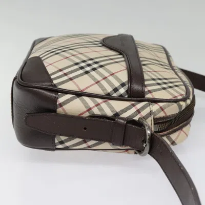Pre-owned Burberry Nova Check Beige Canvas Shoulder Bag ()