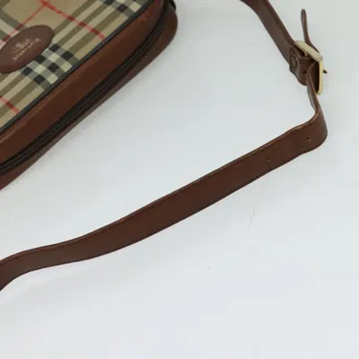 Pre-owned Burberry Nova Check Beige Canvas Shoulder Bag ()