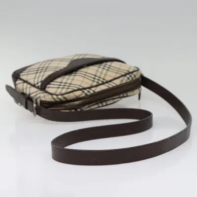 Pre-owned Burberry Nova Check Beige Canvas Shoulder Bag ()