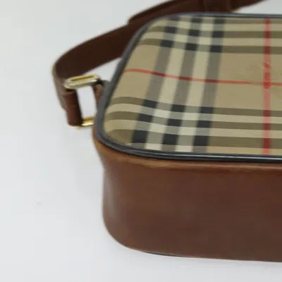 Pre-owned Burberry Nova Check Beige Canvas Shoulder Bag ()