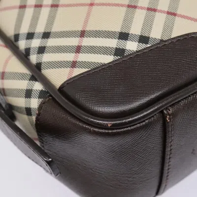 Pre-owned Burberry Nova Check Beige Canvas Shoulder Bag ()