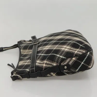 Pre-owned Burberry Nova Check Black Wool Shoulder Bag ()