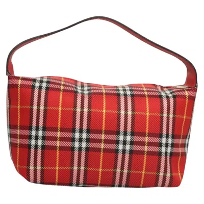 Pre-owned Burberry Nova Check Red Nylon Clutch Bag ()