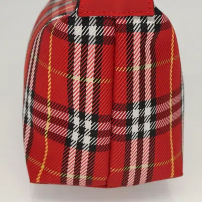 Pre-owned Burberry Nova Check Red Nylon Clutch Bag ()