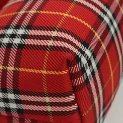 Pre-owned Burberry Nova Check Red Nylon Clutch Bag ()
