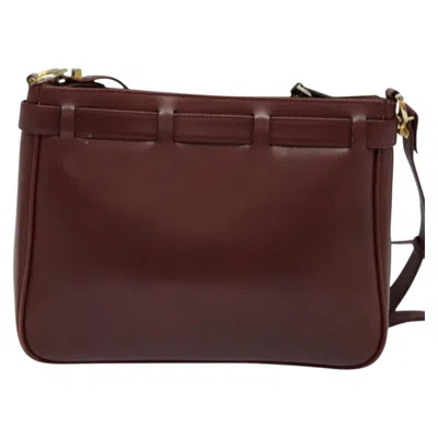 Pre-owned Cartier Must De  Burgundy Leather Shoulder Bag ()