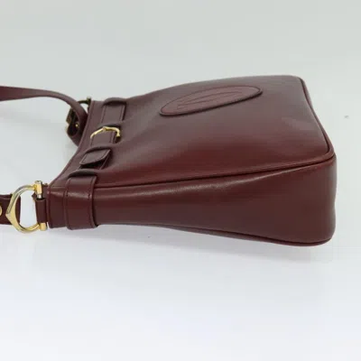 Pre-owned Cartier Must De  Burgundy Leather Shoulder Bag ()