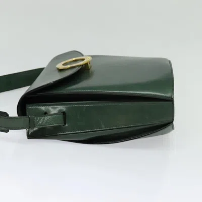 Pre-owned Celine Céline Clasp Green Leather Shoulder Bag ()