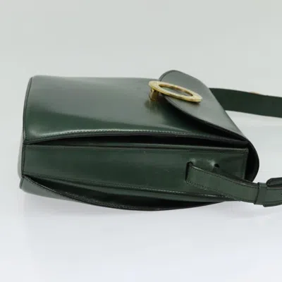 Pre-owned Celine Céline Clasp Green Leather Shoulder Bag ()