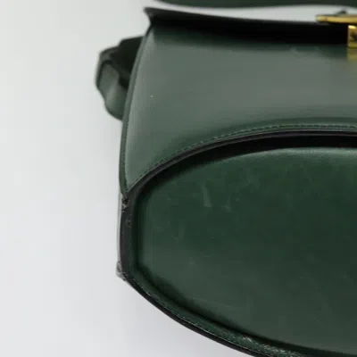 Pre-owned Celine Céline Clasp Green Leather Shoulder Bag ()