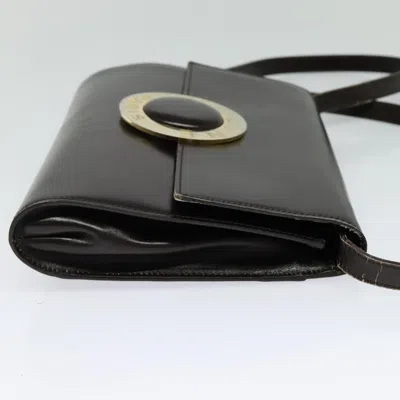 Pre-owned Celine Céline Logo Du Cercle Black Leather Shoulder Bag ()