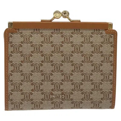 Pre-owned Celine Céline Macadam Beige Canvas Wallet  ()