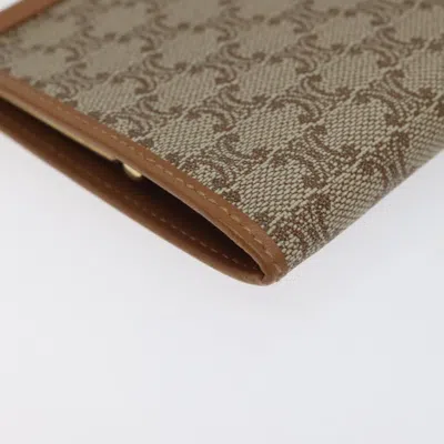 Pre-owned Celine Céline Macadam Beige Canvas Wallet  ()