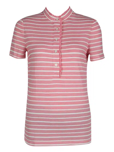 Pre-owned Tory Burch Striped T-shirt In Pink
