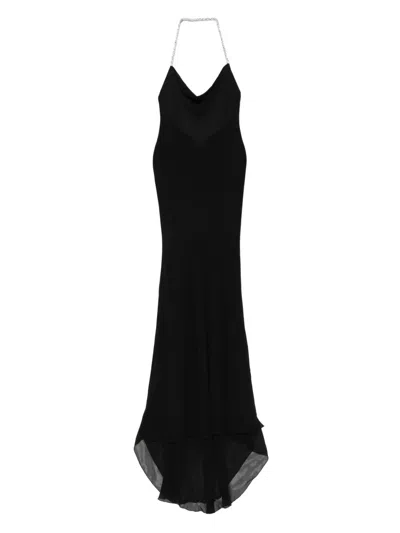 Atu Body Couture Crystal-halter Maxi Dress