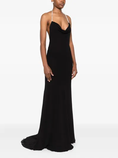 Atu Body Couture Crystal-halter Maxi Dress