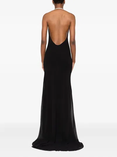 Atu Body Couture Crystal-halter Maxi Dress